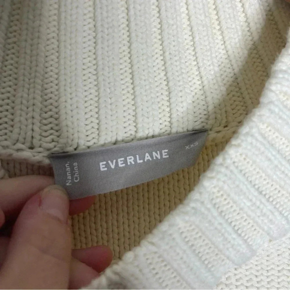 Everlane Cream Mock Boxy Knit Sweater Size XXS - Picture 4 of 7